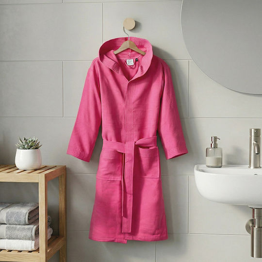 Beauty Home Bathrobe Teen Hooded Dynamic Art 3471 Magenta 6-8 Years