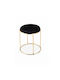 Living Room Stools Upholstered with Velvet Gold-Black