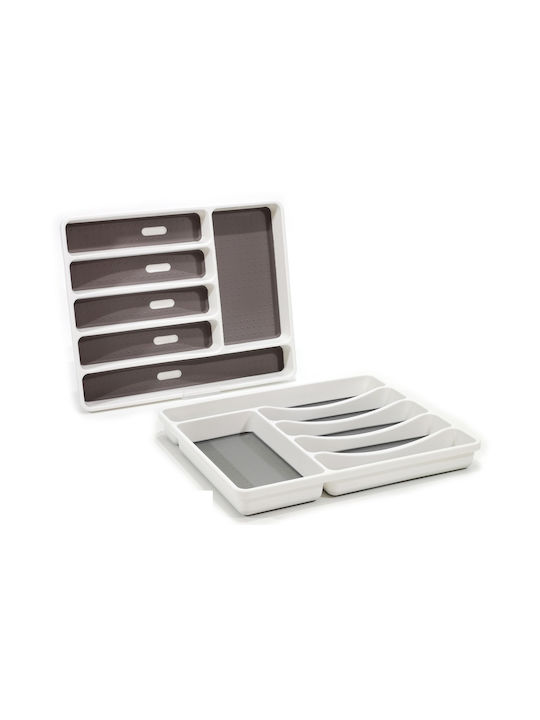 ArteLibre Plastic Drawer Cutlery Tray 40x32.5x4.5cm White