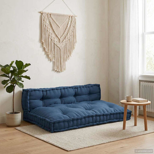 vidaXL Gartenstuhlkissen Palette Mit Rückenlehne Blau 2Stück 120x80cm
