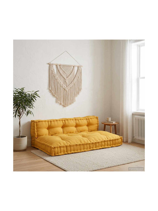 vidaXL Perna De Canapea Perne Pentru Scaune De Grădină Cu Spătar Galbene 2 Buc 120x80 Cm