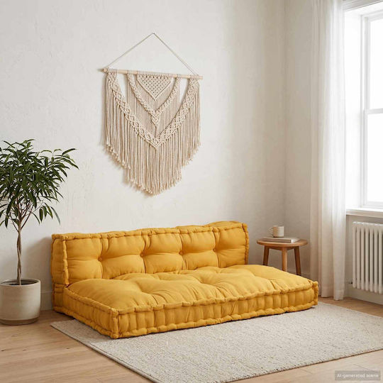 vidaXL Gartenstuhlkissen Palette Mit Rückenlehne Gelbe 2Stück 120x80cm