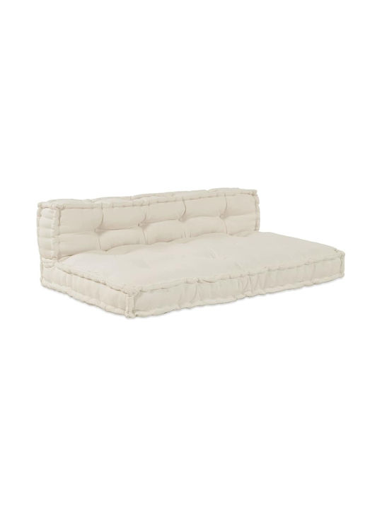 vidaXL Palet Sofa Cushion with Backrest Cream 2...