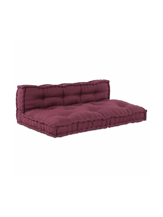 vidaXL Sofa Cushion Pallet with Backrest Red 2 Pieces 120x80cm