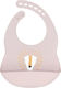 Queen Mother Light Pink Lion Waterproof Silicone Bib with Pink Pocket for 6 m+