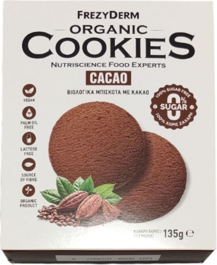Frezyderm Organic Cookies Cacao – Βιολογικά Μπισκότα Κακάο Χωρίς Ζάχαρη & Vegan 135g