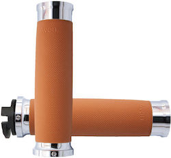 Avon Σετ Χειρολαβές Μοτοσυκλέτας Indian '15 '23 Scouts Χρώμιο Custom Grips Chrome Tan