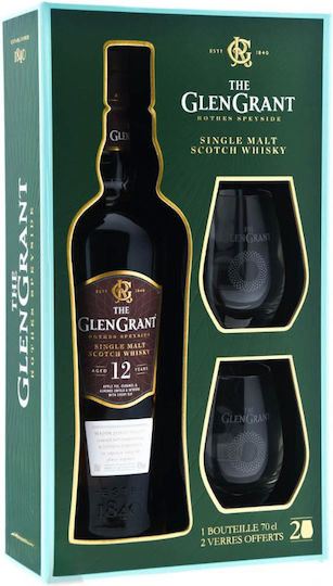 Glen Grant 12 Years Old Gift Box Me 2 Ποτηρια 700ml
