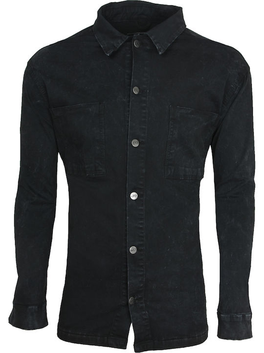 Long Sleeve Denim Blue Overshirt