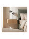 Bedside Table Abor Wooden Beige 39x34x18cm