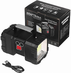 Wiederaufladbare LED Taschenlampe Powerbank Kraft&Dele Kd1249 3 in 1 USB 800 M
