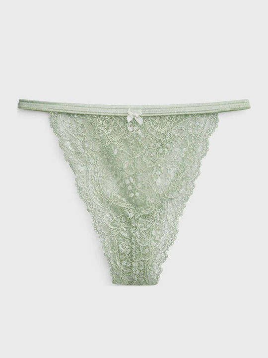 Elite Women's String with Mint Lace
