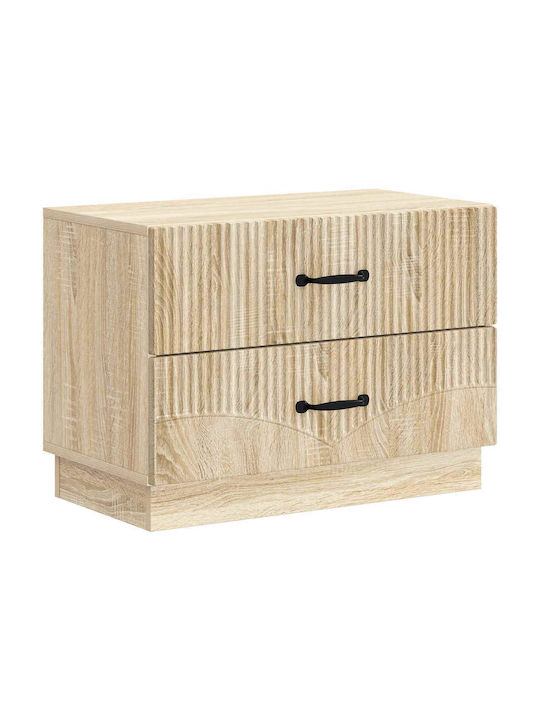Нощно Шкафче Дървено Бежово 62x34.5x44.5см