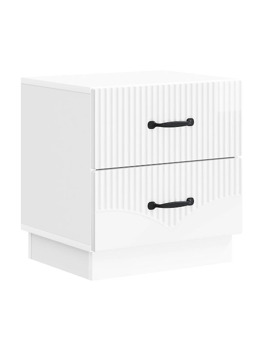 White Wooden Bedside Table 43x34.5x44.5cm