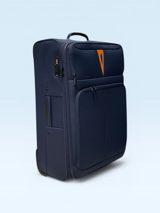 Diplomat Medium Fabric Blue Suitcase With 2 Whe...