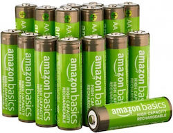 Set 16 Amazon Basics Aa Rechargeable Batteries Nimh 2400mah 1.2v High Capacity Up To 400 Charge Cycles Precharged Universal Use