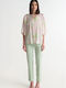 Women's Satin Blouse with 3/4 Sleeve Pink