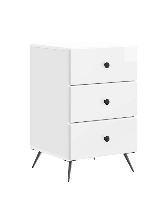 Κομοδίνο Ξύλινο Λευκό 43x41x66.5cm