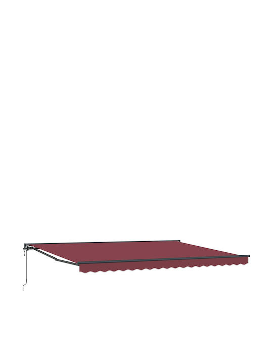 vidaXL Cort Terasă Cu LED Burgundy 4x2m