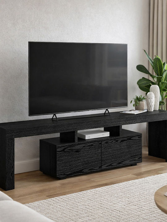 Έπιπλο Τηλεόρασης Woodra Μαύρο Μ180xΠ31.3xΥ50.2cm