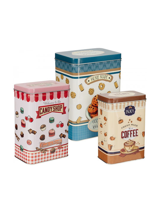 Excellent Houseware Set 3 Bucăți Casete Pentru Cafea Cu Capac