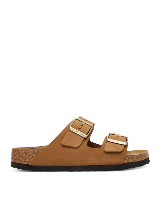 Birkenstock Soft Footbed Δερμάτινα Σανδάλια Ταμπά