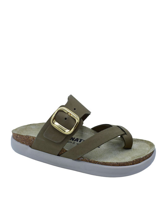 Leather Women's Anatomic Khaki Sandals 49173_6011_VE466_KHAKI