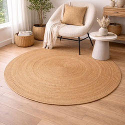 Handmade Summer Wicker Rug Φ120cm Beige
