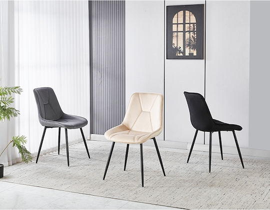 Silvia Καρέκλα Τραπεζαρίας Βελούδινη Grey 51x58x87εκ.