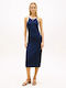 Summer Midi Dress Navy Blue
