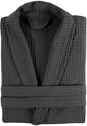 Blanc de Blanc Bathrobe with Collar in Gray Color 280gr/m²