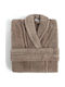 Fieldcrest Ultra Soft Bademantel mit Halsband in Braun Farbe 370g/m²