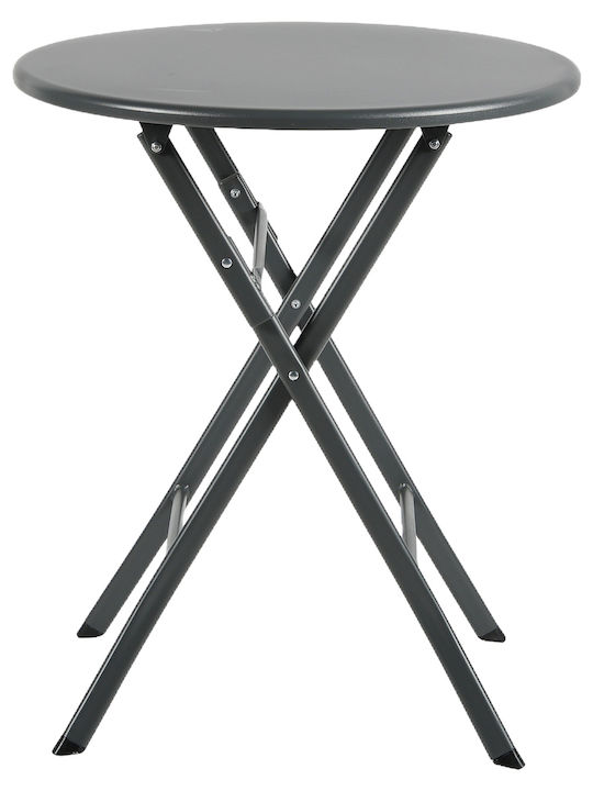 Metal Bar Table for Small Outdoor Spaces Foldable Nova Black 60x60x70cm