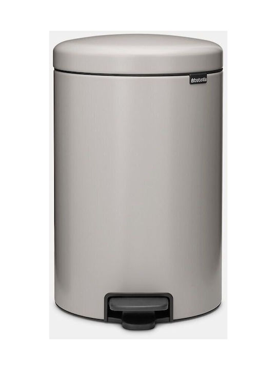 Brabantia Newicon Κάδος Απορριμμάτων Πλαστικός με Πεντάλ Γκρι 20lt