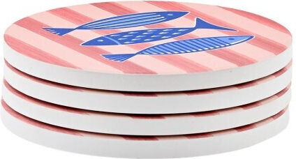Estia Porto Pesce Untersetzer Keramik mit Gestell 10,3x10,3cm 4 Stück Estia Porto Pesce Untersetzer Keramik mit Gestell 10,3x10,3cm 4 Stück