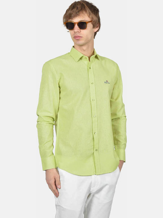 Berto Lucci Short Sleeve Linen Shirt in Regular...