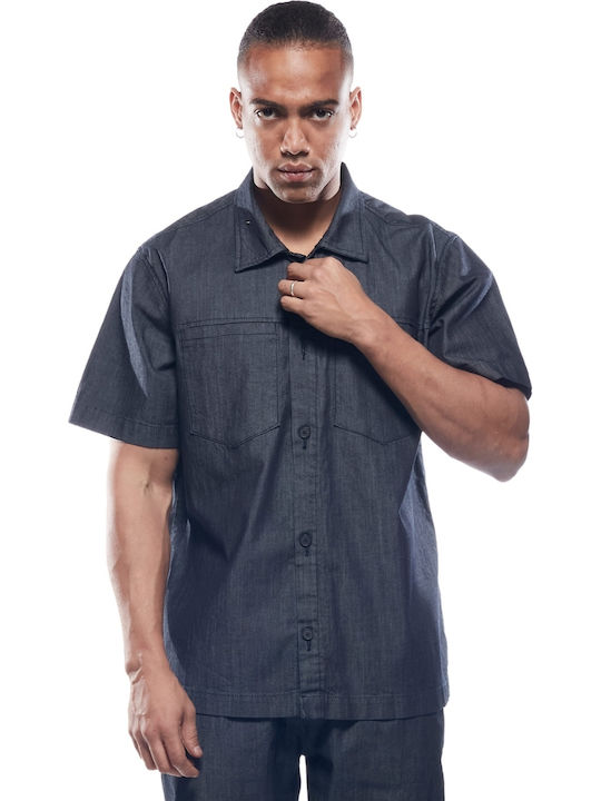 Overshirt Mânecă Lungă Albastră