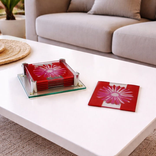 Galifas Glowen Σουβέρ Γυάλινο με Βάση 9x9cm 6τμχ