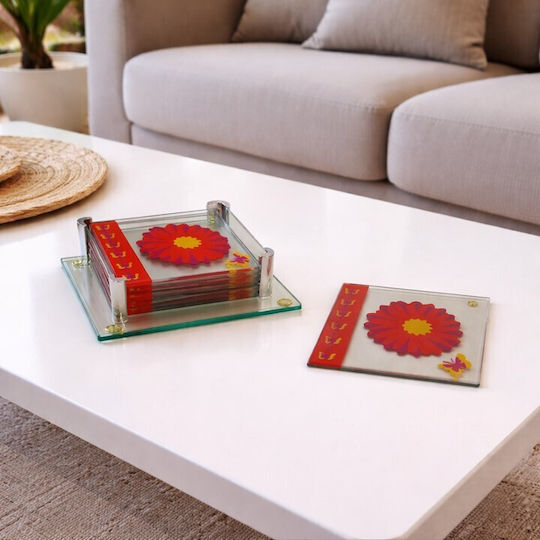 Galifas Glacia Σουβέρ Γυάλινο με Βάση 9x9cm 6τμχ