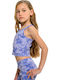 Kids Crop Top Sleeveless Blue
