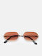 Luigi Women's Sunglasses with Brown Metallic Frame and Brown Lens