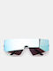 Luigi Unisex Sunglasses with Silver Metallic Frame and Turquoise Lens 4879433