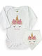 Bonjour Bebe Bodysuit Unicorn In Flowers