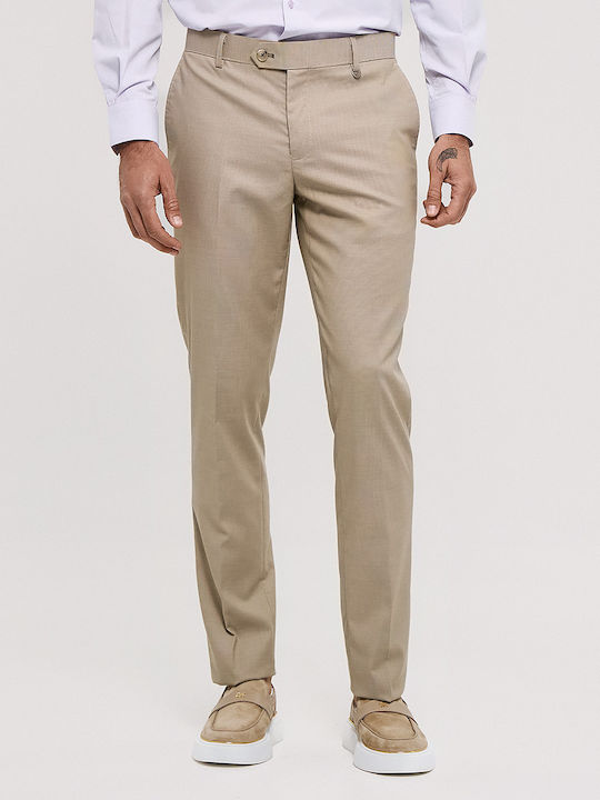 Sogo Elastic Beige Men's Trousers