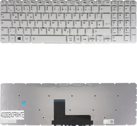German Laptop Keyboard Toshiba Satellite L50-b L50d-b L50dt-b L50t-b L50-b-1gp Aebliu00020 Mp-13r83us-9201 Aeblia00010 Nsk-v90sq De No Frame White Code 40329denofrwhite