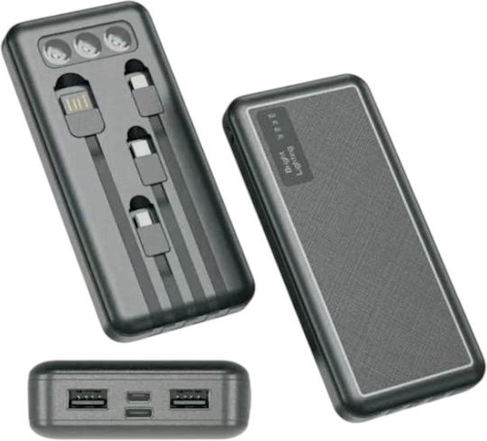 YZB0817 Power Bank 10000mAh με 2 Θύρες USB-A Μαύρο