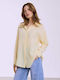 Celestino Damenhemden Mit Metallic Streifen Loose Fit Gelb