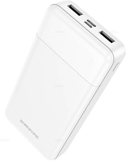 Borofone BJ88A Power Bank 20000mAh Mit 2 USB-A Ausgangsanschlüsse Und USB-C Ausgangsanschluss Weiß