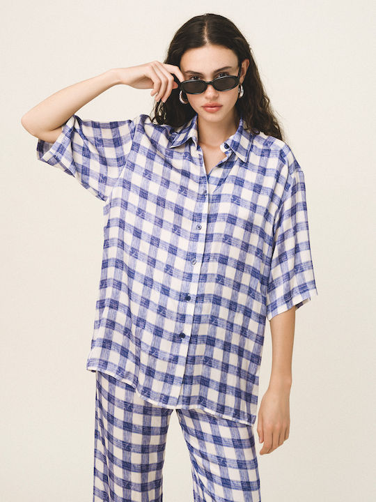 Love+Alicia Damenhemden Blau
