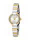 Roberto Cavalli Mini Womens Battery Watch with Gold Metal Bracelet